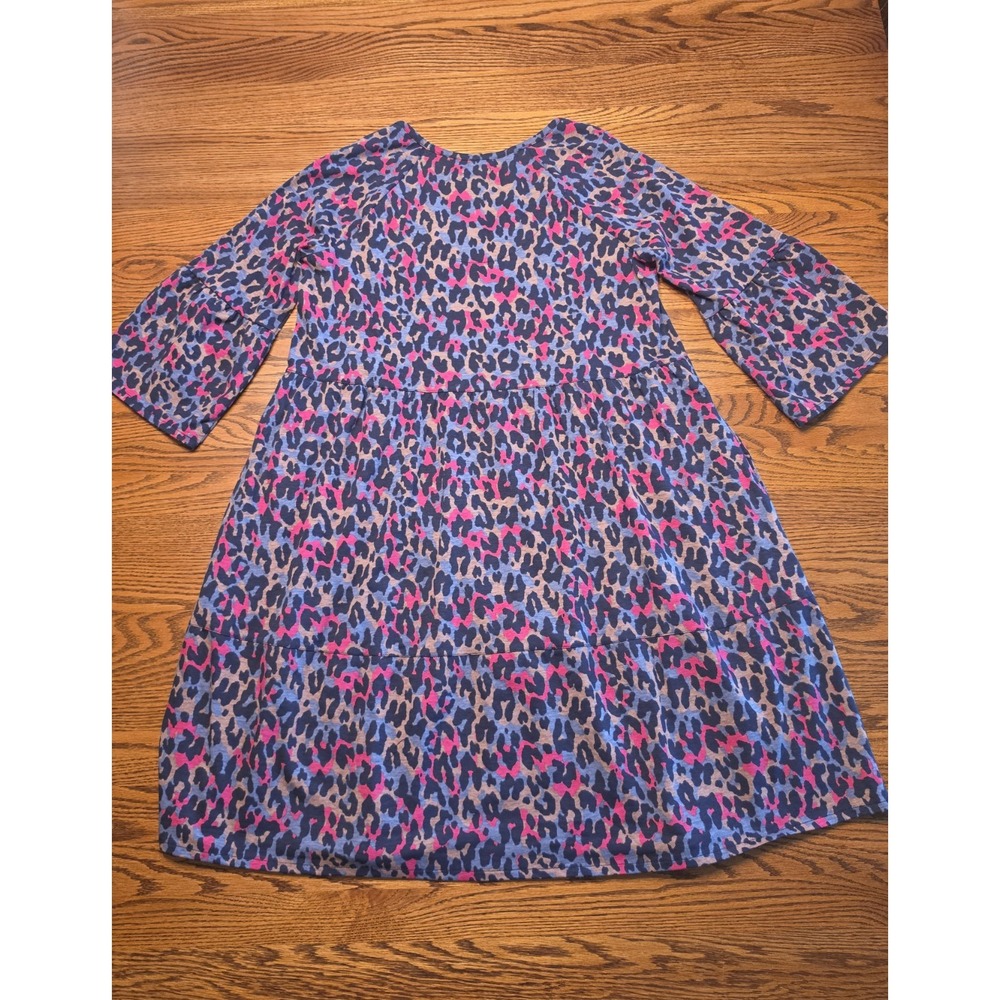 PACT Revive Flutter Sleeve Dress Small Leopard Print Organic Cotton Sustainable - Picture 10 of 16